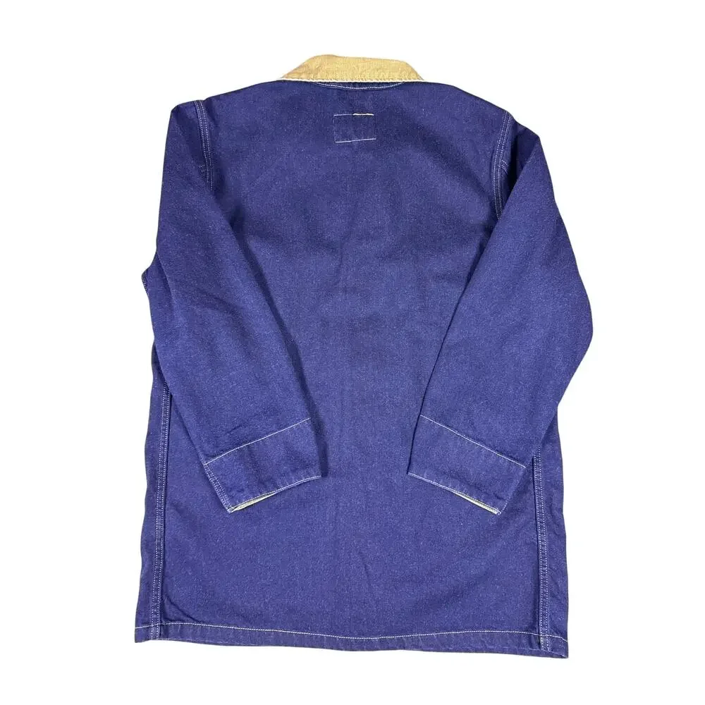 Levi's Denim Chore Coat Cypress Mens Small Dark Indigo‎ Rinse Mid Length Button